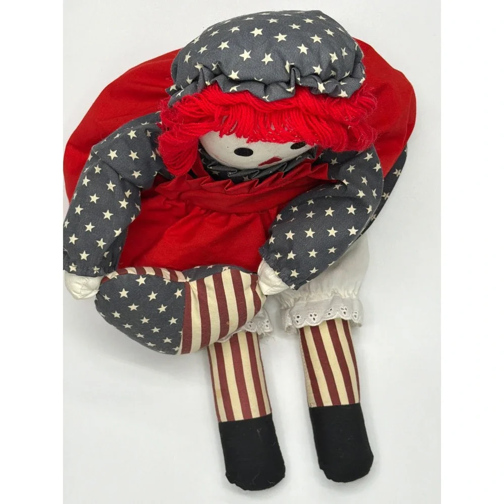Vintage 1776 BiCentennial patriotic Raggedy Ann handmade‎ Rag Doll Heart
